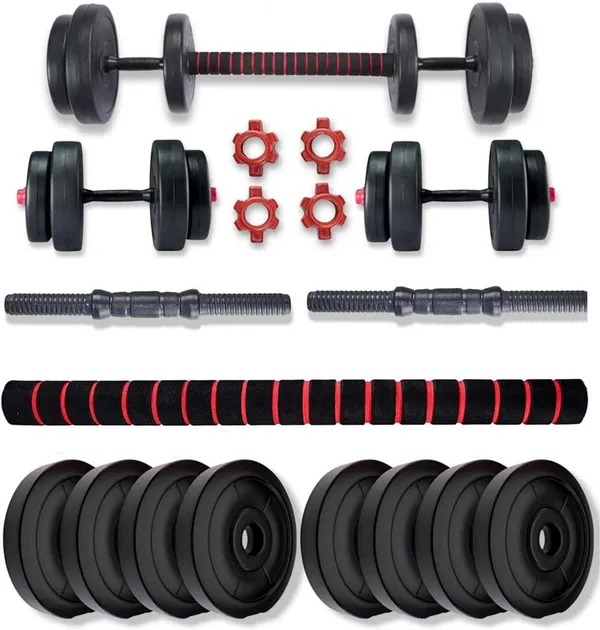 Black_Pvc_24_Kg_Adjustable_Dumbbell_Combo_Set