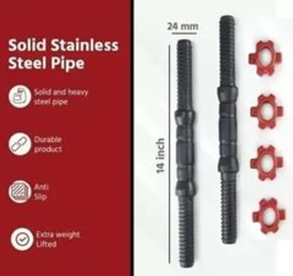 Black_Steel_15-Inch_Dumbbell_Rod_With_Nuts_For_Home_Gym