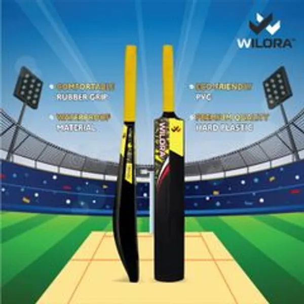 Wilora_Plastic_Full_Size_Cricket_Bat_34X4.5_Inch