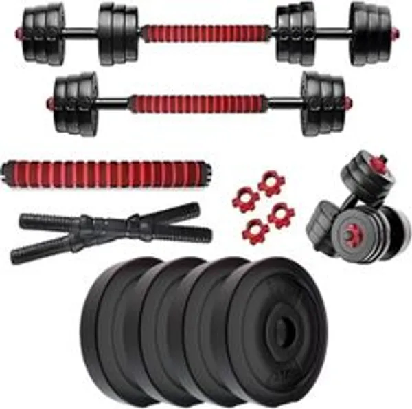 Black_Red_Pvc_20Kg_Adjustable_Dumbbell_Bar_Plate_Combo