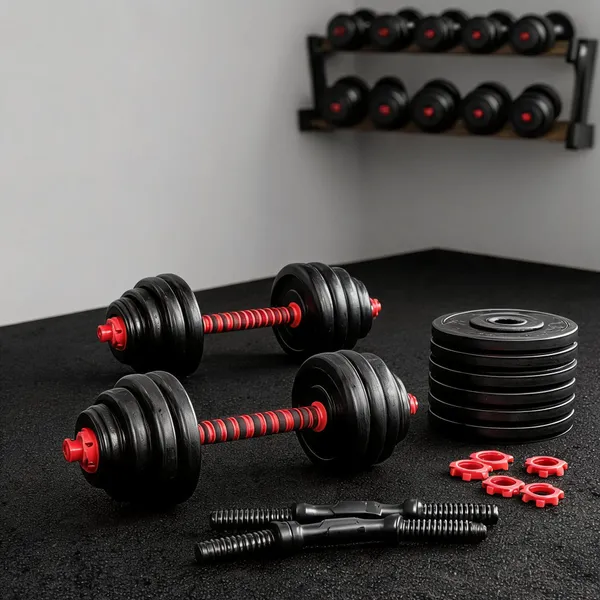 Black_Red_Pvc_20Kg_Adjustable_Dumbbell_Bar_Plate_Combo
