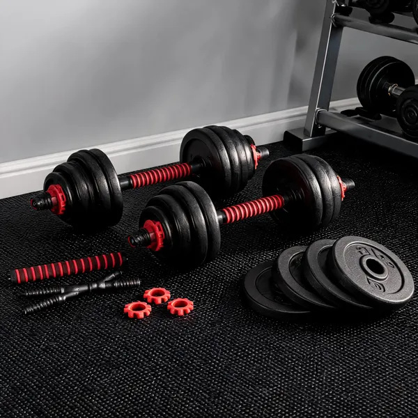 Black_Red_Pvc_20Kg_Adjustable_Dumbbell_Bar_Plate_Combo
