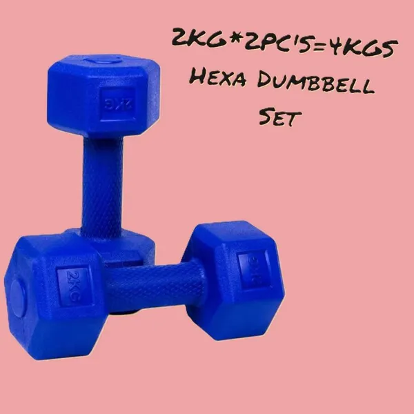 Wilora_Blue_Pvc_Hexa_Dumbbell_4_Kg_For_Home_Gym