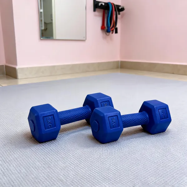 Wilora_Blue_Pvc_Hexa_Dumbbell_4_Kg_For_Home_Gym