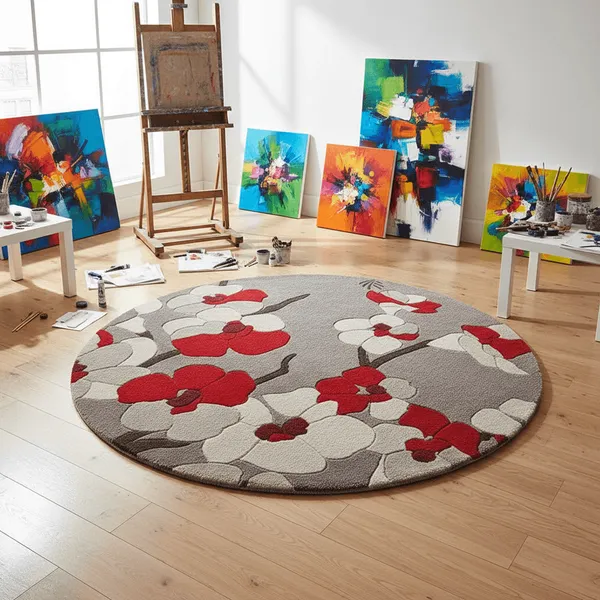 Fuzurio_Round_Hand_Tufted_Carpet_Rug