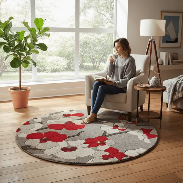 Fuzurio_Round_Hand_Tufted_Carpet_Rug