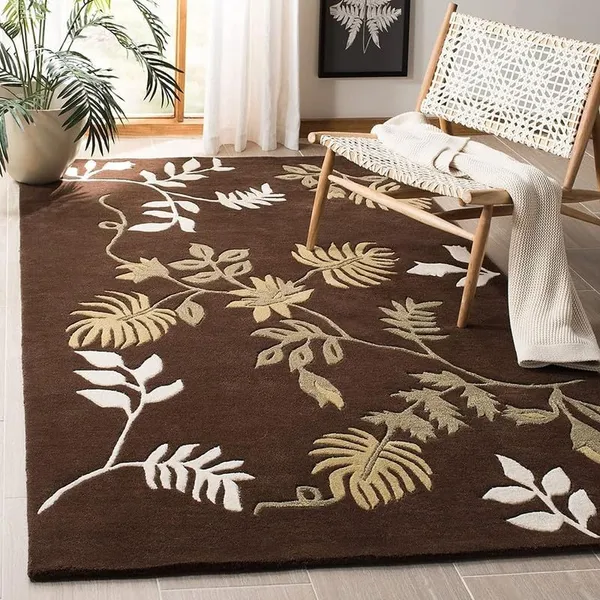 Chocolate_Leafy_Hand_Tufted_Carpet
