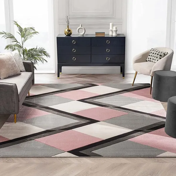 Geometric_Pink_Hand_Tufted_Carpet