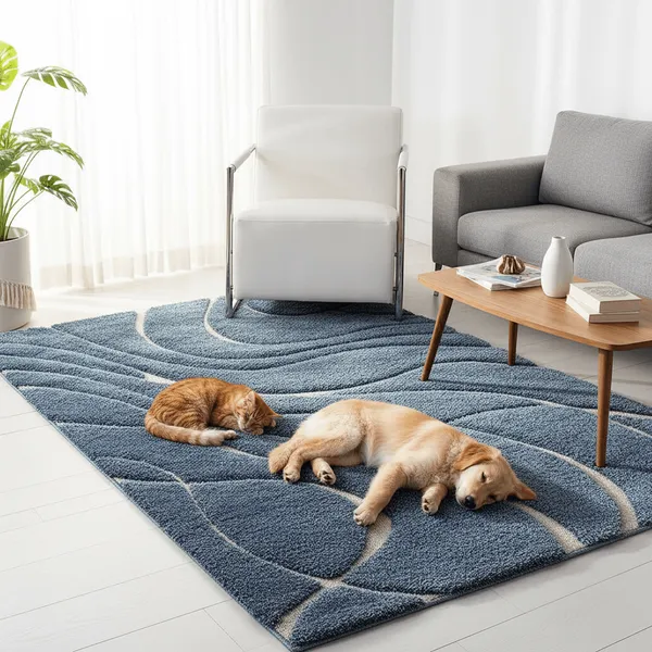 Plushora_Shaggy_Carpet_Rug_Blue_Microfiber