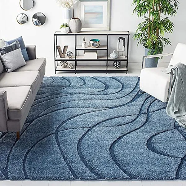 Fuzora_Shaggy_Carpet_Rug_Blue_Microfiber