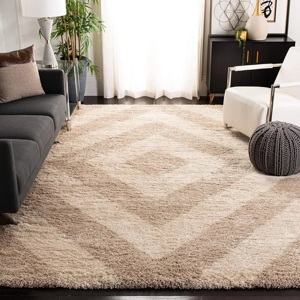 Snugoria_Shaggy_Carpet_Rug_Beige_Microfiber