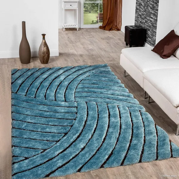 Lushon_Shaggy_Carpet_Rug_Blue_Microfiber