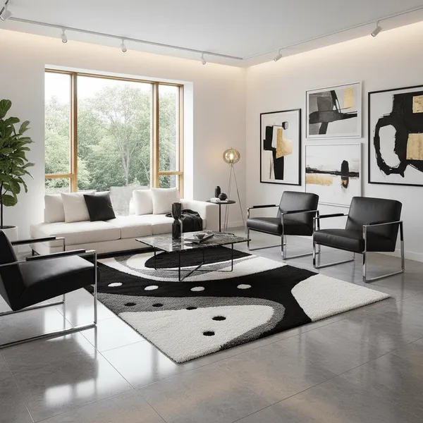 Cuddlify_Shaggy_Carpet_Rug_Black_Microfiber