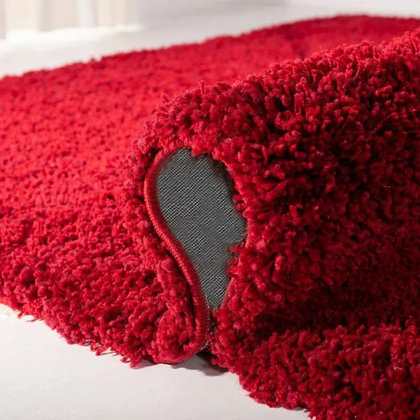Snuggo_Shaggy_Carpet_Rug_Red_Microfiber