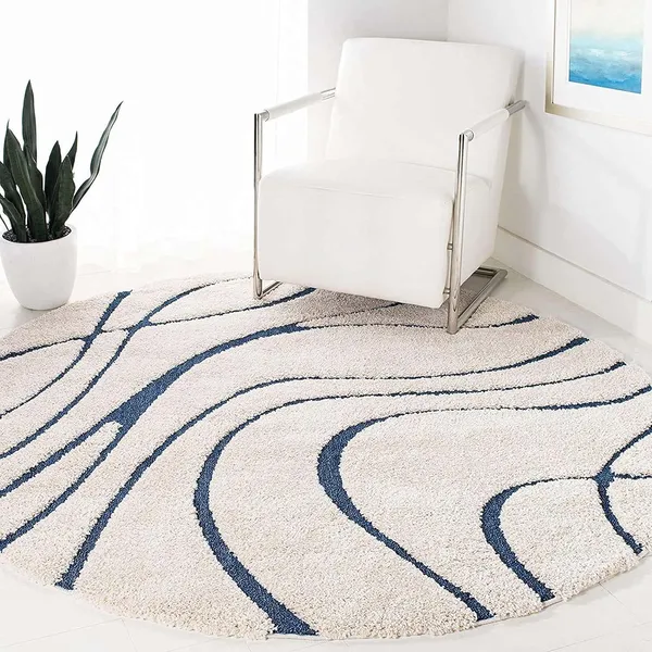 Luxe_Round_Shaggy_Carpet_Rug_Ivory_Microfiber