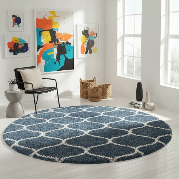 Anak_Round_Shaggy_Carpet_Rug