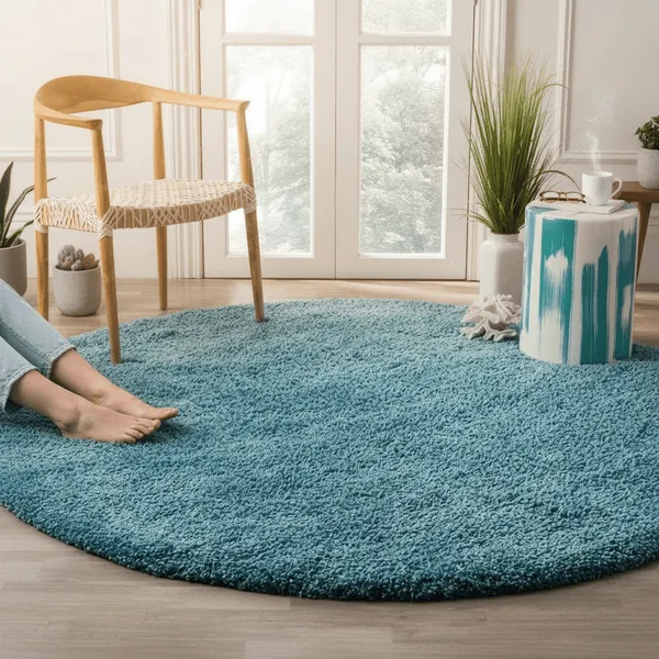 Console_Round_Shaggy_Carpet_Rug