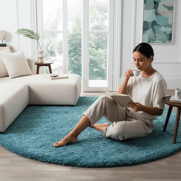 Console_Round_Shaggy_Carpet_Rug