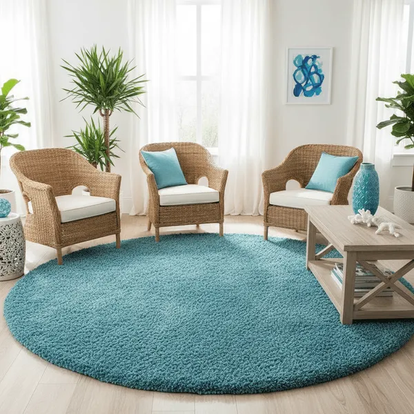 Console_Round_Shaggy_Carpet_Rug