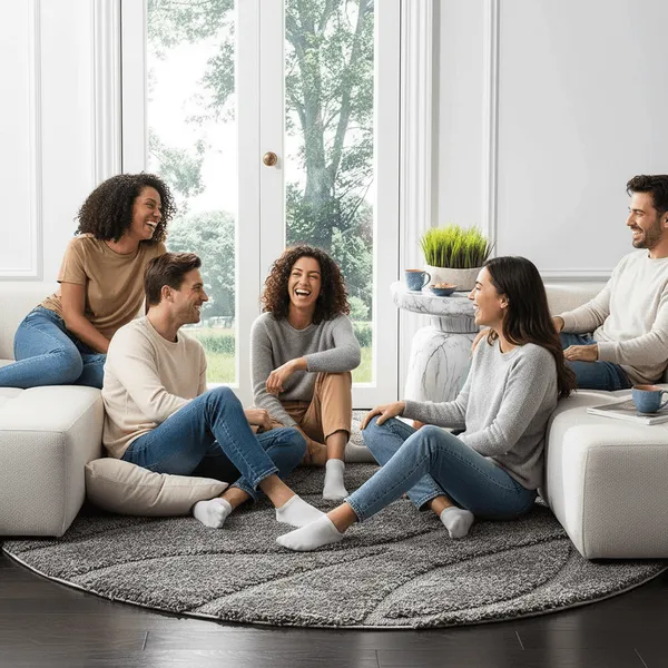 Haven_Round_Shaggy_Carpet_Rug_Gray_Microfiber