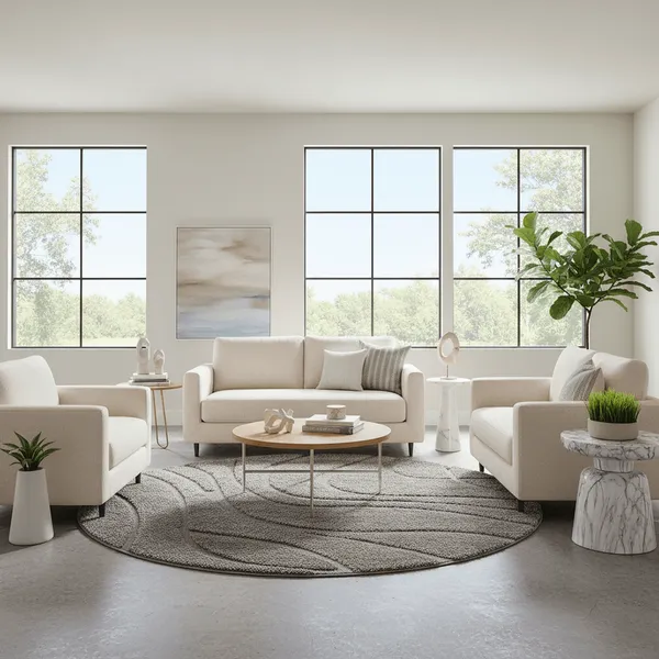 Haven_Round_Shaggy_Carpet_Rug_Gray_Microfiber