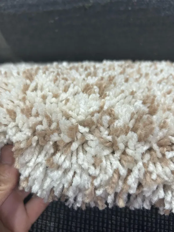 Consuls_Round_Shaggy_Carpet_Rug_Beige_Microfiber