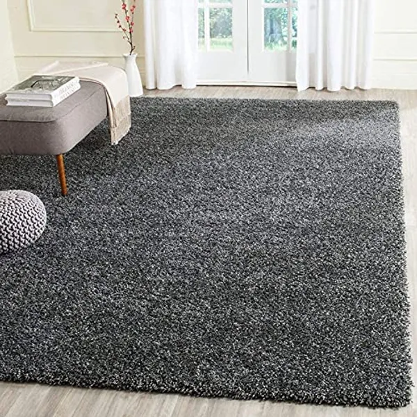 Furvora_Shaggy_Carpet_Rug_Black_Microfiber