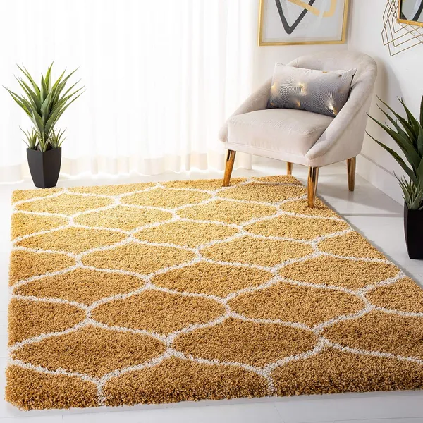 Snugario_Shaggy_Carpet_Rug_Brown_Microfiber