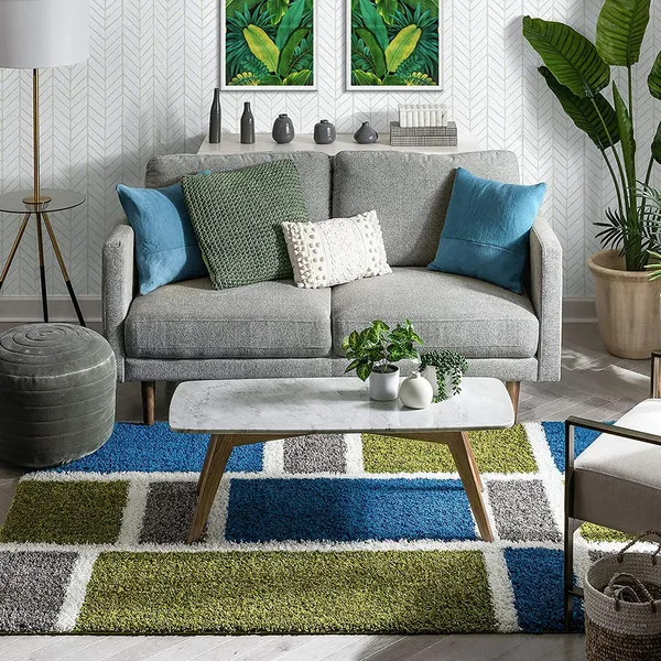 Snugovia_Shaggy_Carpet_Rug_Green_Microfiber