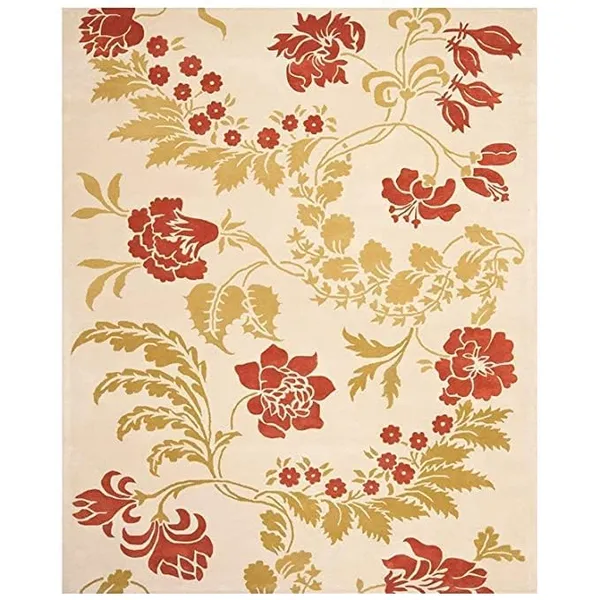 Alba_Floral_Hand_Tufted_Carpet_Rug_Red_Wool