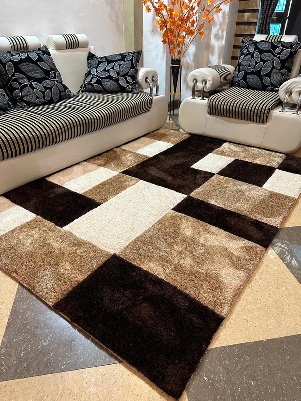 Bouni_Shaggy_Carpet_Rug_Brown_Microfiber