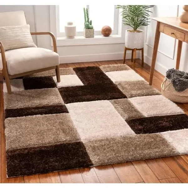 Bouni_Shaggy_Carpet_Rug_Brown_Microfiber