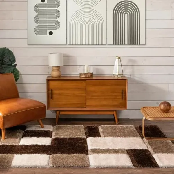 Bouni_Shaggy_Carpet_Rug_Brown_Microfiber