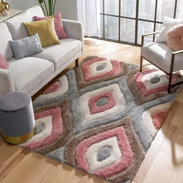 Fuzzon_Shaggy_Carpet_Rug_Pink_Microfiber