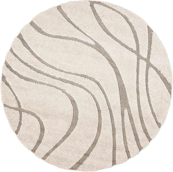 Chic_Round_Shaggy_Carpet_Rug_Ivory