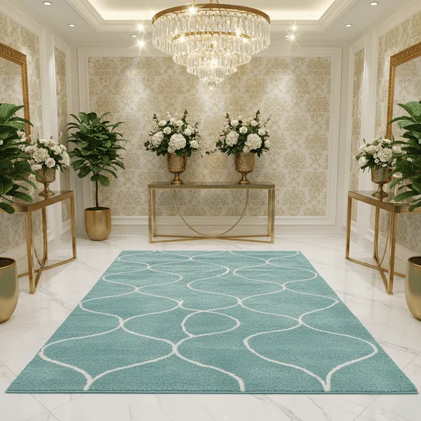 Hewana_Shaggy_Carpet_Rug_Blue_Microfiber