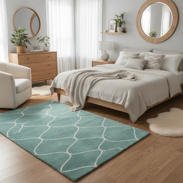 Hewana_Shaggy_Carpet_Rug_Blue_Microfiber