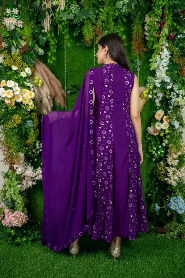 Purple_Georgette_Halter_Neck_Dress_With_Dupatta_For_Women