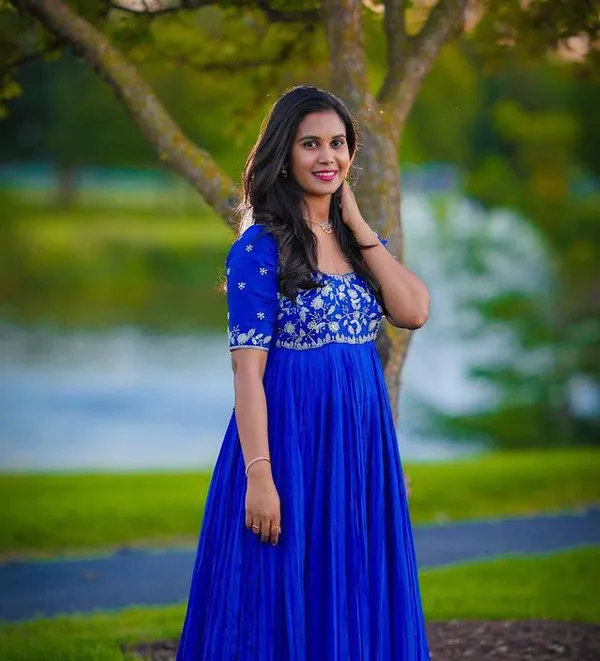 Royal_Blue_Georgette_Silver_Thread_Work_Flared_Gown_For_Women