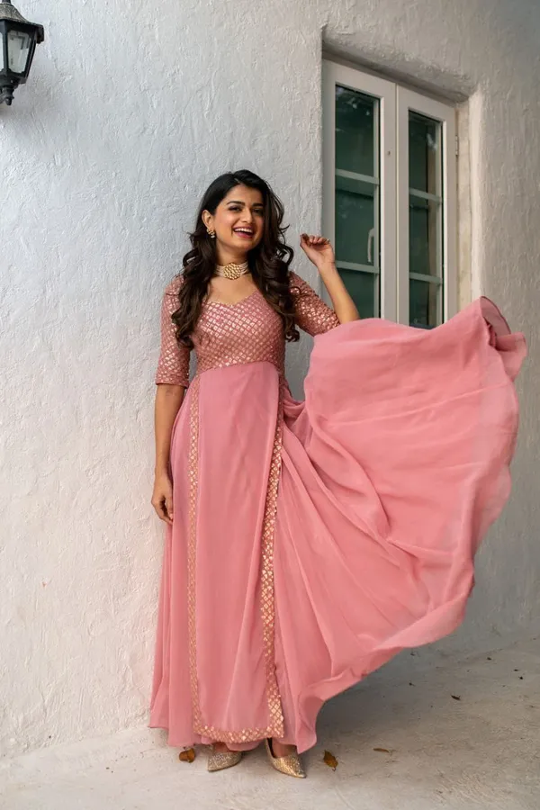 Peach_Georgette_Lined_Gown_For_Women