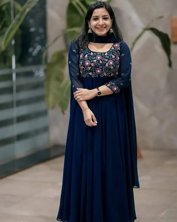 Blue_Georgette_Thread_Embroidered_Flared_Gown_With_Dupatta_For_Women