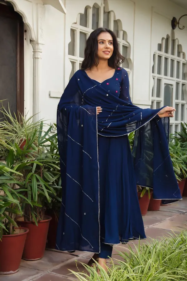 Blue_Georgette_Plain_Anarkali_With_Dupatta_For_Women