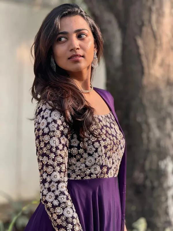 Purple_Georgette_Flared_Gown_With_Dupatta_For_Women