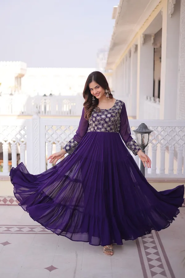 Purple_Georgette_Sequin_Zari_Flared_Gown_For_Women