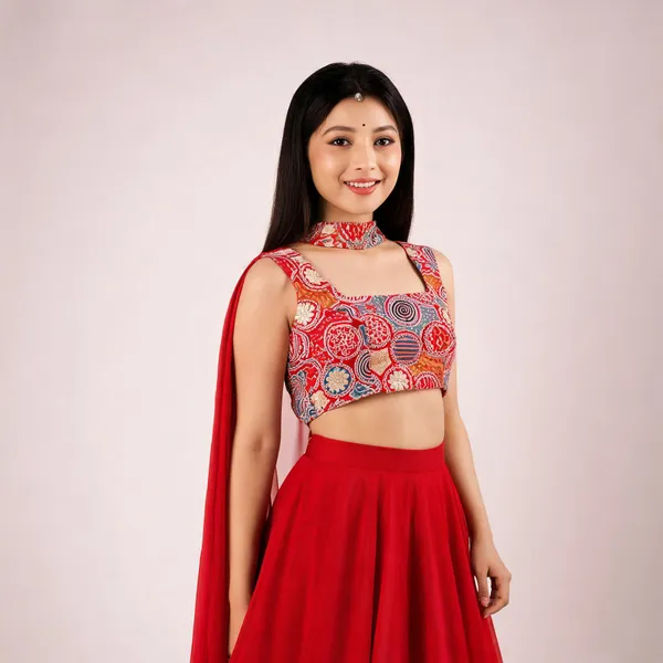 Red_Georgette_Embroidered_Choli_Lehenga_With_Dupatta_For_Women