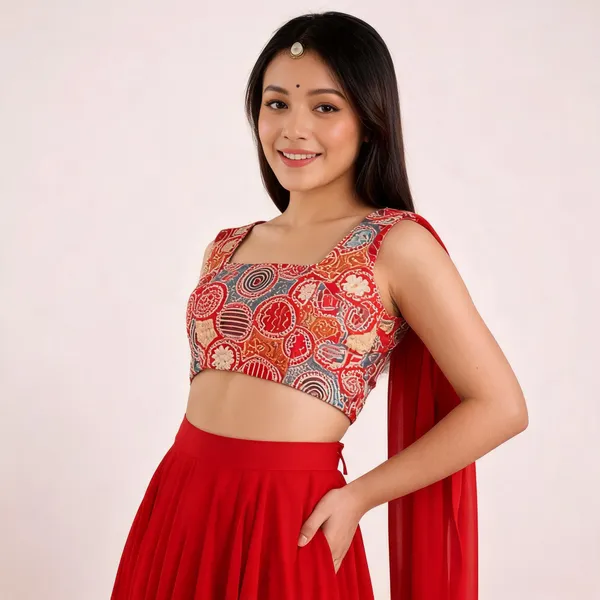Red_Georgette_Embroidered_Choli_Lehenga_With_Dupatta_For_Women