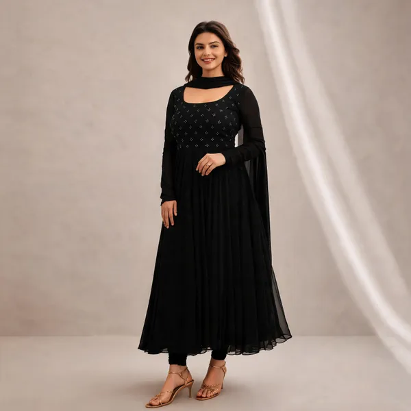 Black_Georgette_Sequin_Anarkali_With_Dupatta_For_Women