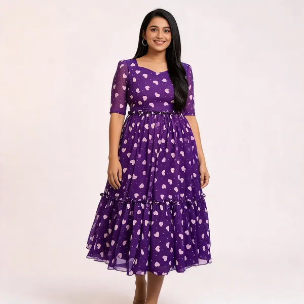 Purple_Georgette_Flared_Frock_For_Women
