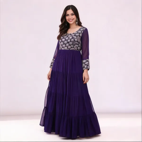 Purple_Georgette_Sequin_Zari_Flared_Gown_For_Women