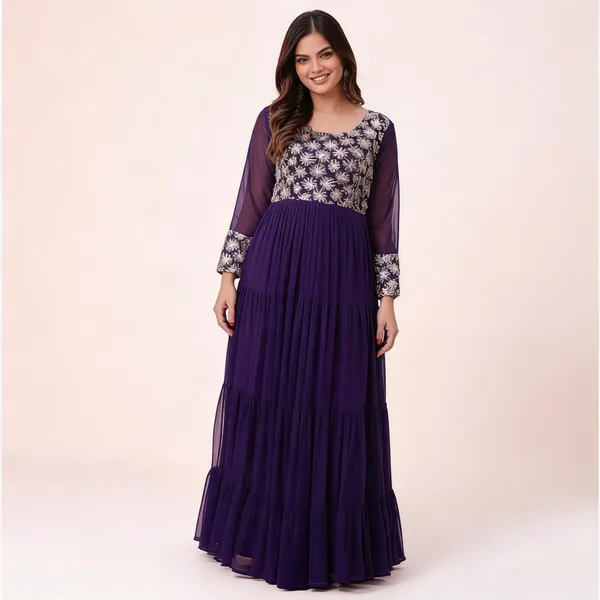 Purple_Georgette_Sequin_Zari_Flared_Gown_For_Women